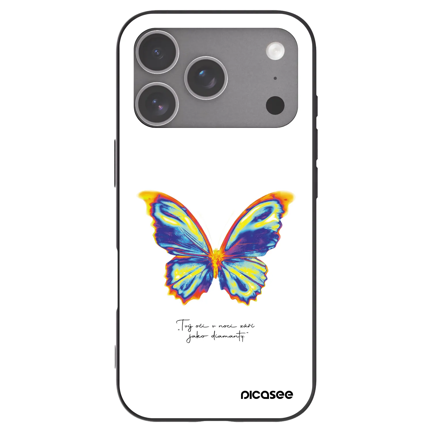 Picasee Μαύρη θήκη σιλικόνης για Apple iPhone 18 Pro - Diamanty White