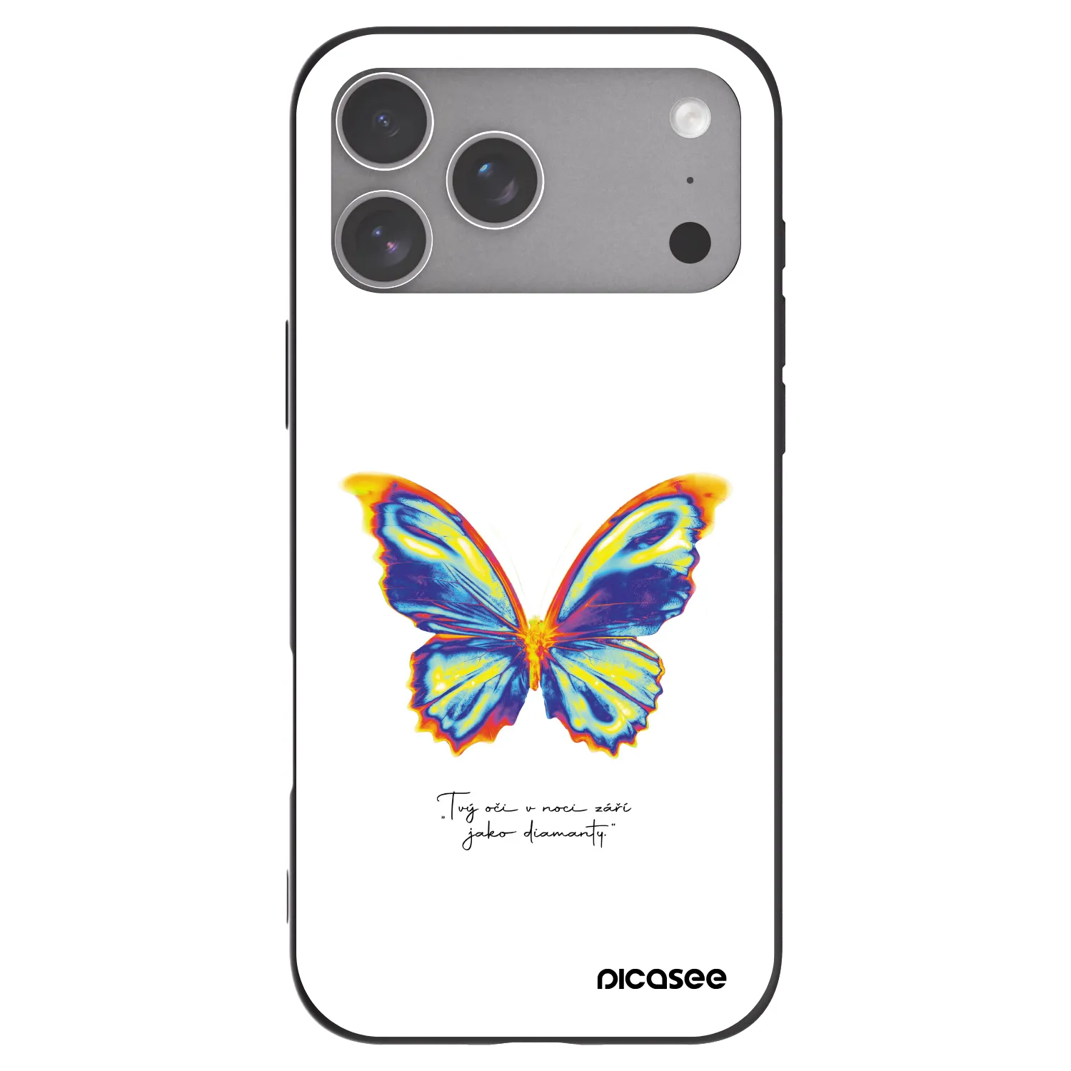 Picasee Μαύρη θήκη σιλικόνης για Apple iPhone 18 Pro Max - Diamanty White