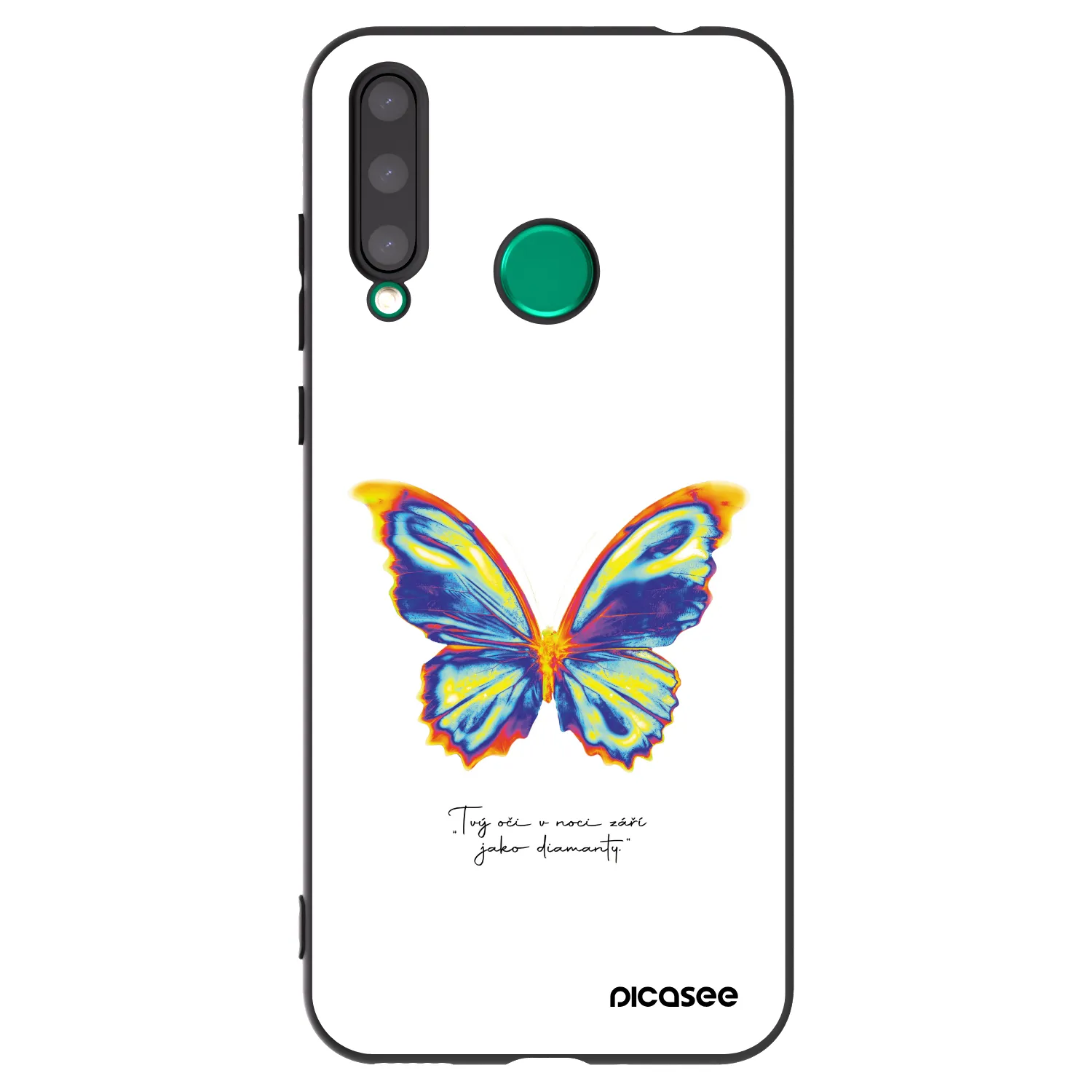 Picasee Μαύρη θήκη σιλικόνης για Honor 20 Lite - Diamanty White