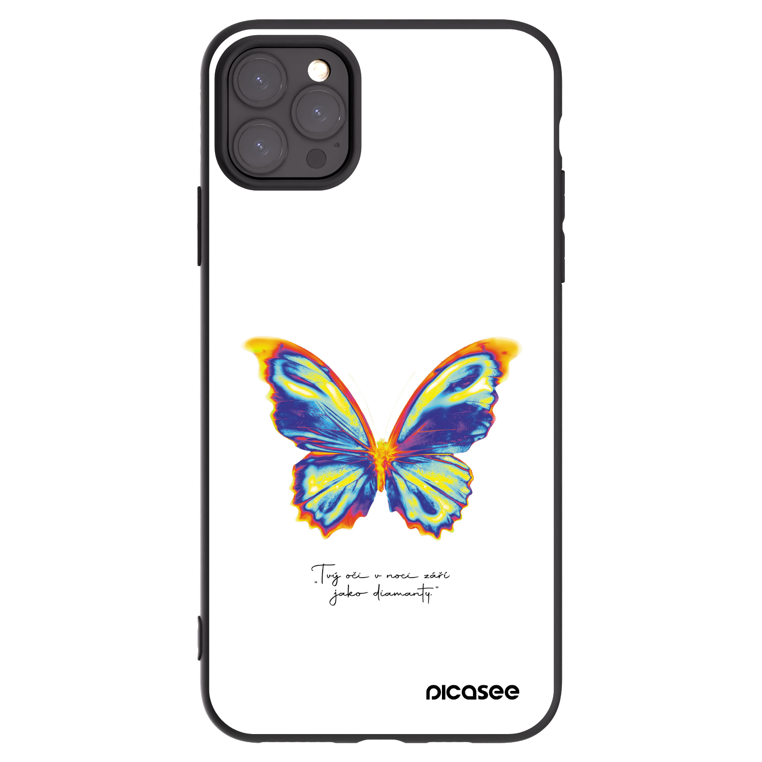 Picasee Μαύρη θήκη σιλικόνης για Apple iPhone 11 Pro Max - Diamanty White