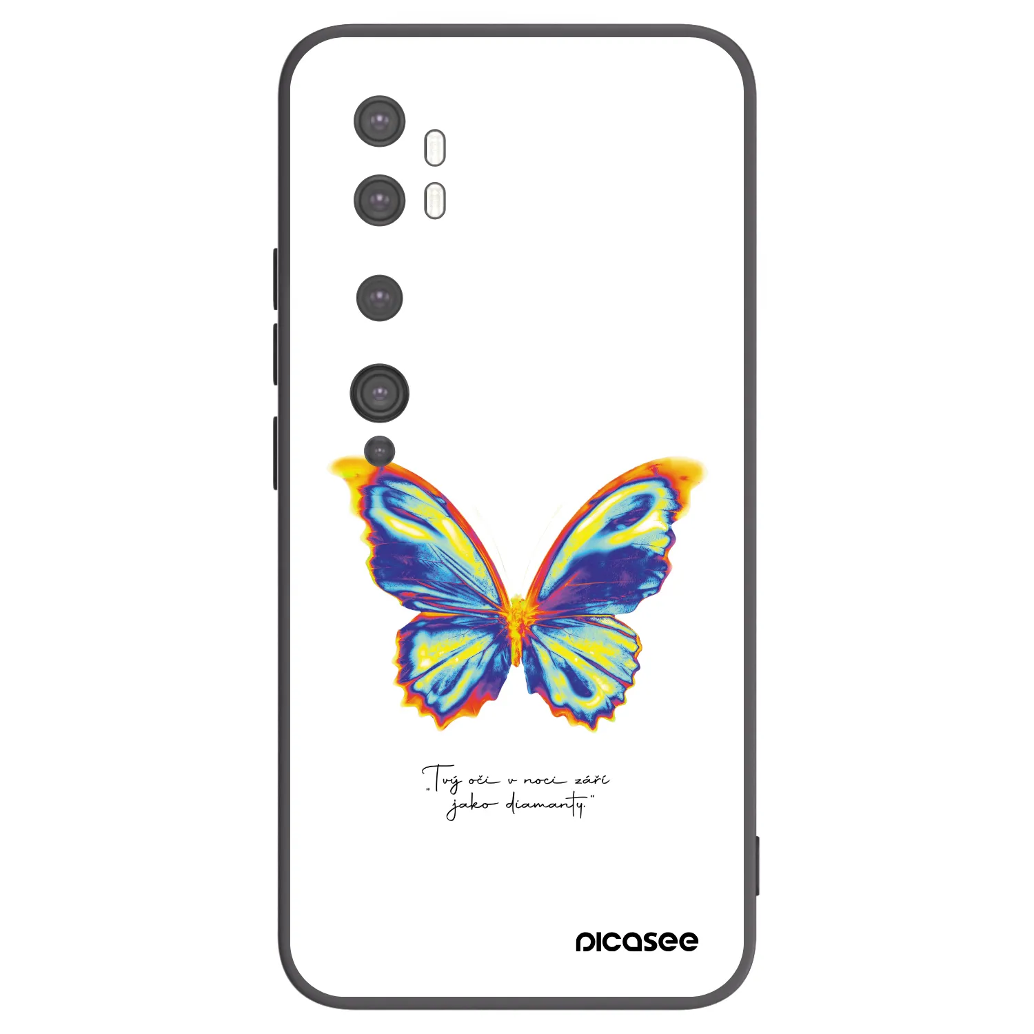 Picasee Μαύρη θήκη σιλικόνης για Xiaomi Mi Note 10 (Pro) - Diamanty White