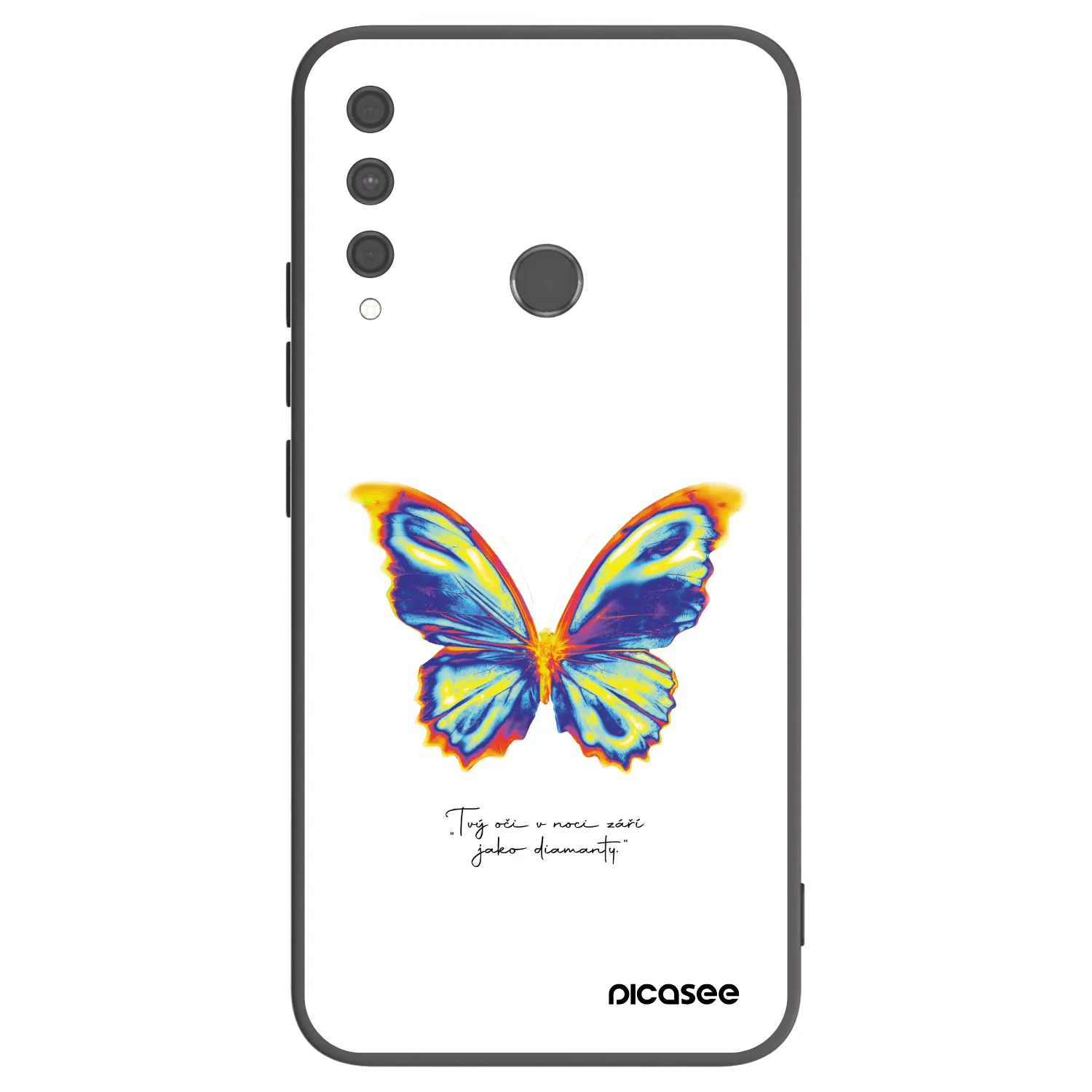 Picasee Μαύρη θήκη σιλικόνης για Huawei P40 Lite E - Diamanty White