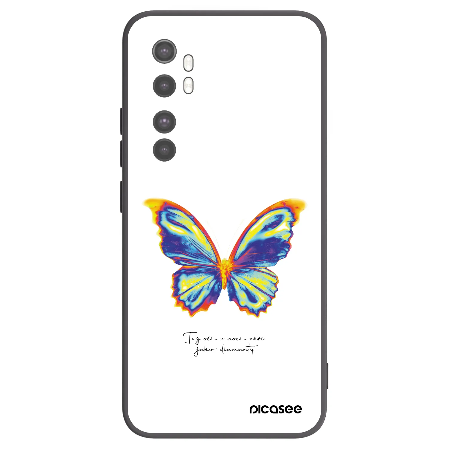 Picasee Μαύρη θήκη σιλικόνης για Xiaomi Mi Note 10 Lite - Diamanty White