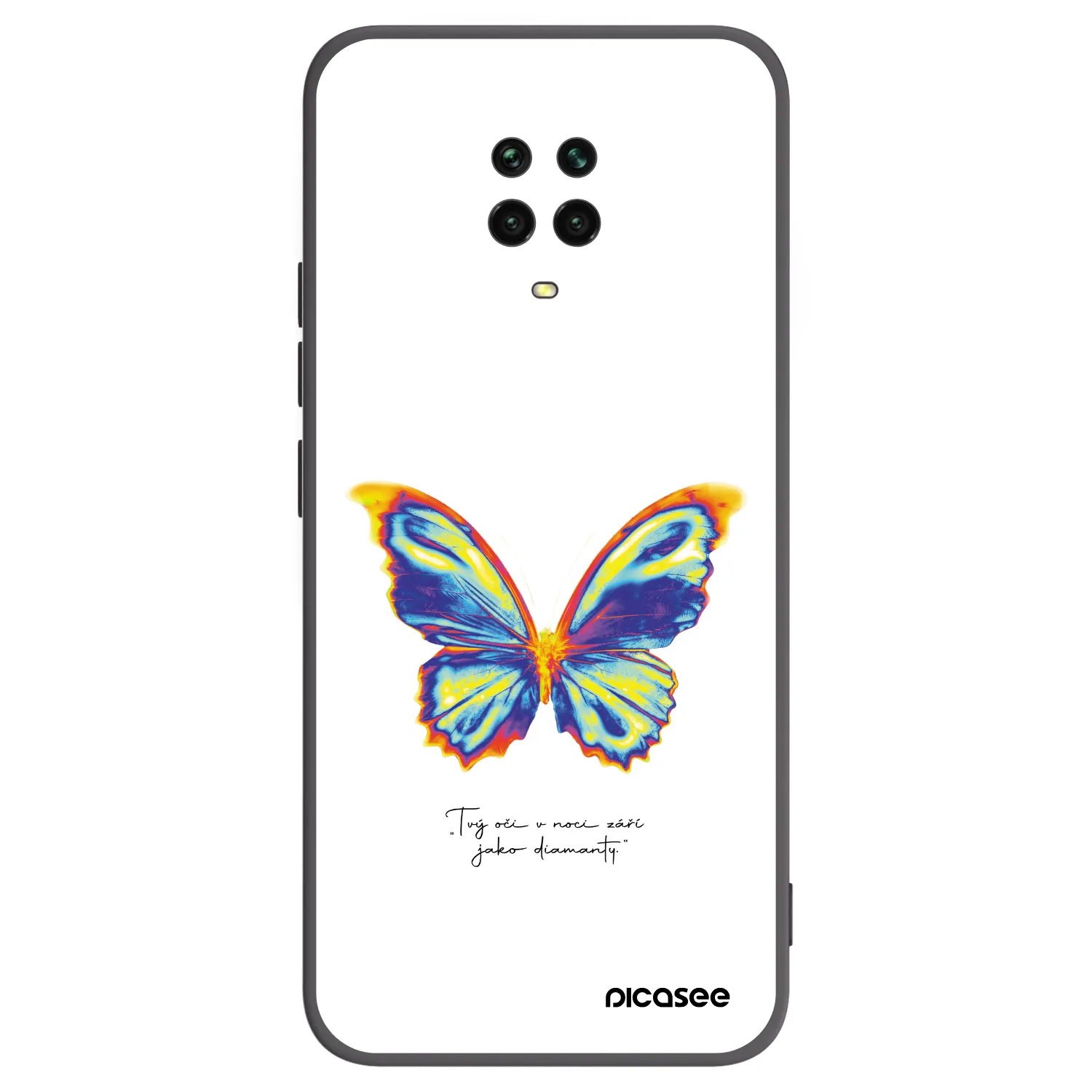 Picasee Μαύρη θήκη σιλικόνης για Xiaomi Redmi Note 9S - Diamanty White