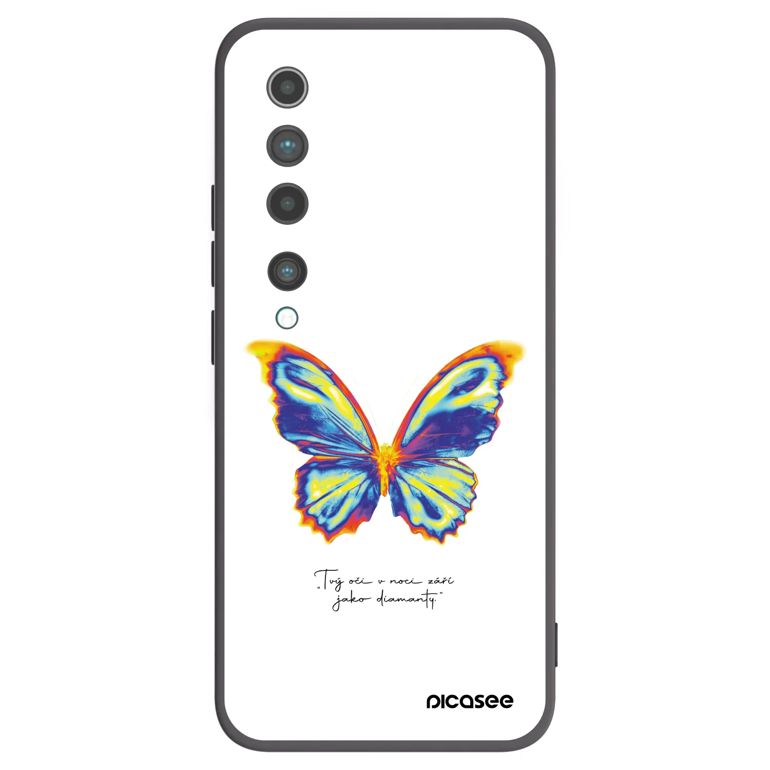 Picasee Μαύρη θήκη σιλικόνης για Xiaomi Mi 10 - Diamanty White