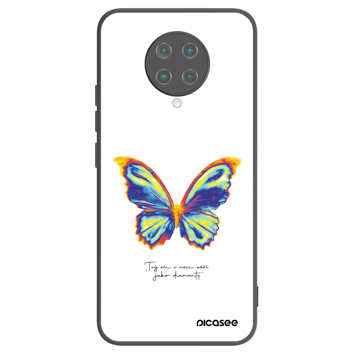 Picasee Μαύρη θήκη σιλικόνης για Xiaomi Poco F2 Pro - Diamanty White