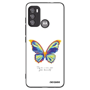 Picasee Μαύρη θήκη σιλικόνης για Motorola Moto G60 - Diamanty White