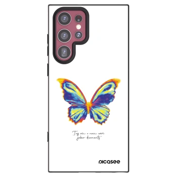 Picasee Μαύρη θήκη σιλικόνης για Samsung Galaxy S22 Ultra 5G - Diamanty White