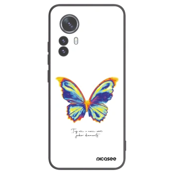 Picasee Μαύρη θήκη σιλικόνης για Xiaomi 12 Pro - Diamanty White