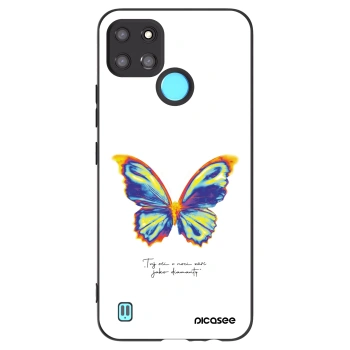 Picasee Μαύρη θήκη σιλικόνης για Realme C21Y - Diamanty White