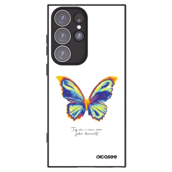 Picasee Μαύρη θήκη σιλικόνης για Samsung Galaxy S23 Ultra 5G - Diamanty White