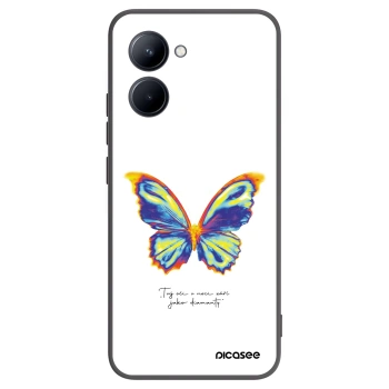 Picasee Μαύρη θήκη σιλικόνης για Realme C33 (2023) - Diamanty White