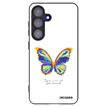 Picasee Μαύρη θήκη σιλικόνης για Samsung Galaxy S25 5G - Diamanty White