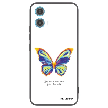 Picasee Μαύρη θήκη σιλικόνης για Motorola Moto G34 5G - Diamanty White