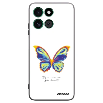 Picasee Μαύρη θήκη σιλικόνης για Motorola Moto G57 Power - Diamanty White