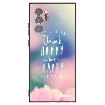 Picasee Μαύρη θήκη σιλικόνης για Samsung Galaxy Note 20 Ultra - Think happy be happy