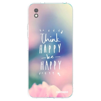 Picasee Μαύρη θήκη σιλικόνης για Xiaomi Redmi 9A - Think happy be happy