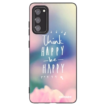 Picasee Μαύρη θήκη σιλικόνης για Samsung Galaxy S20 FE - Think happy be happy