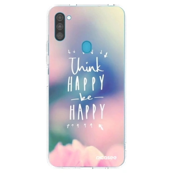 Picasee διαφανής θήκη σιλικόνης Samsung Galaxy M11 - Think happy be happy