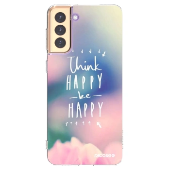 Picasee διαφανής θήκη σιλικόνης Samsung Galaxy S21+ 5G G996F - Think happy be happy