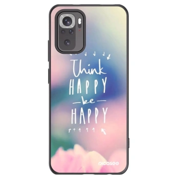 Picasee Μαύρη θήκη σιλικόνης για Xiaomi Redmi Note 10S - Think happy be happy
