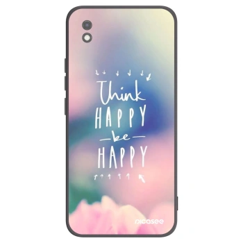 Picasee Μαύρη θήκη σιλικόνης για Xiaomi Redmi 9AT - Think happy be happy