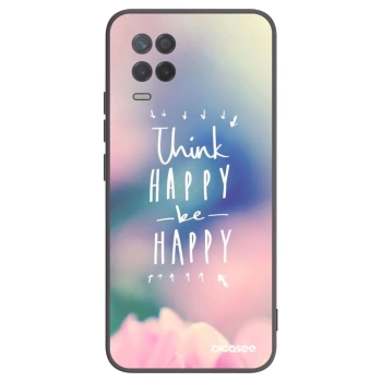 Picasee Μαύρη θήκη σιλικόνης για Realme 8 5G - Think happy be happy