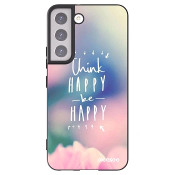 Picasee Μαύρη θήκη σιλικόνης για Samsung Galaxy S22 5G - Think happy be happy