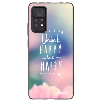 Picasee Μαύρη θήκη σιλικόνης για Xiaomi Redmi Note 11 Pro 5G - Think happy be happy