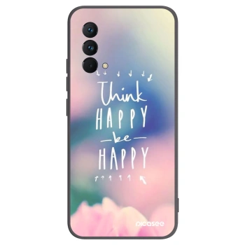 Picasee Μαύρη θήκη σιλικόνης για Realme GT Master Edition 5G - Think happy be happy