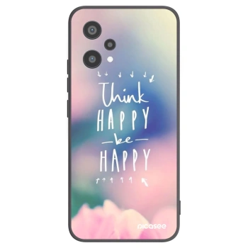 Picasee Μαύρη θήκη σιλικόνης για Realme 9 Pro 5G - Think happy be happy