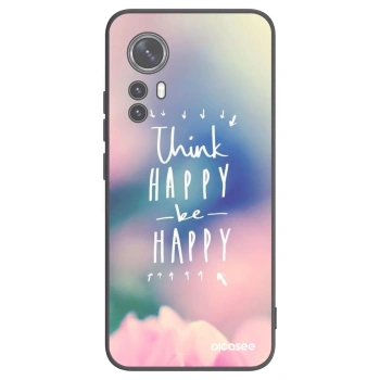 Picasee Μαύρη θήκη σιλικόνης για Xiaomi 12 - Think happy be happy