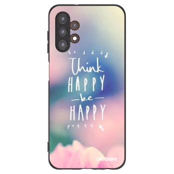 Picasee Μαύρη θήκη σιλικόνης για Samsung Galaxy A13 4G A135 - Think happy be happy