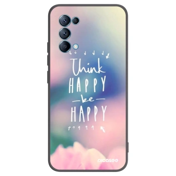 Picasee Μαύρη θήκη σιλικόνης για OPPO Reno 5 5G - Think happy be happy