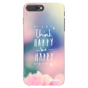 Picasee διαφανής θήκη σιλικόνης Apple iPhone 8 Plus - Think happy be happy