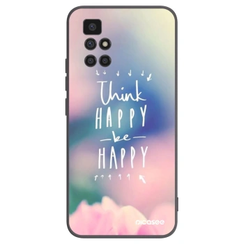 Picasee Μαύρη θήκη σιλικόνης για Xiaomi Redmi 10 (2022) - Think happy be happy