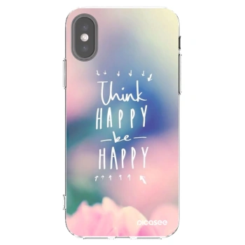 Picasee διαφανής θήκη σιλικόνης Apple iPhone X/XS - Think happy be happy