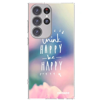 Picasee διαφανής θήκη σιλικόνης Samsung Galaxy S23 Ultra 5G - Think happy be happy