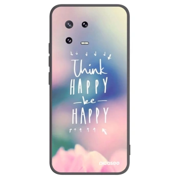 Picasee Μαύρη θήκη σιλικόνης για Xiaomi 13 Pro - Think happy be happy