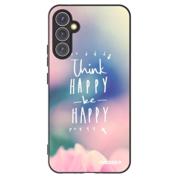 Picasee Μαύρη θήκη σιλικόνης για Samsung Galaxy A34 5G A346B - Think happy be happy