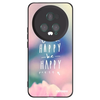 Picasee Μαύρη θήκη σιλικόνης για Honor Magic5 Pro - Think happy be happy