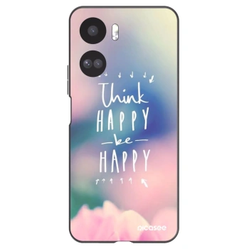 Picasee Μαύρη θήκη σιλικόνης για Honor 90 Lite 5G - Think happy be happy