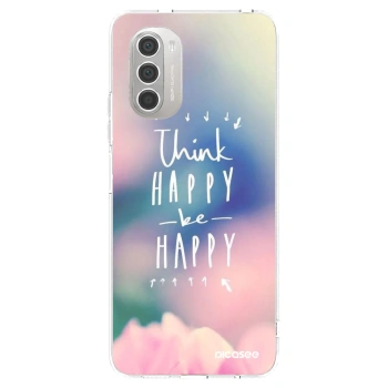 Picasee διαφανής θήκη σιλικόνης Motorola Moto G51 - Think happy be happy