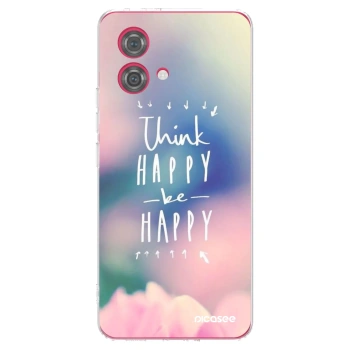 Picasee διαφανής θήκη σιλικόνης Motorola Moto G84 5G - Think happy be happy