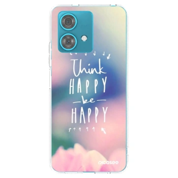 Picasee διαφανής θήκη σιλικόνης Motorola Edge 40 Neo - Think happy be happy