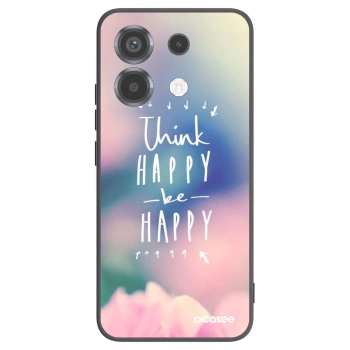 Picasee Μαύρη θήκη σιλικόνης για Xiaomi Poco X6 - Think happy be happy
