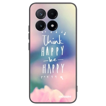 Picasee Μαύρη θήκη σιλικόνης για Xiaomi Poco X6 Pro - Think happy be happy