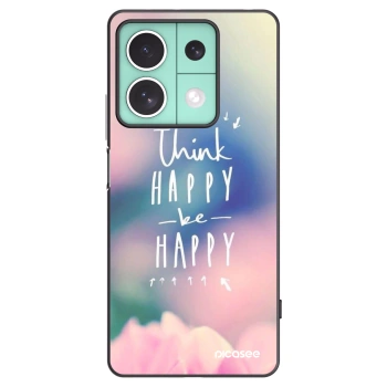Picasee Μαύρη θήκη σιλικόνης για Xiaomi Redmi Note 13 5G - Think happy be happy