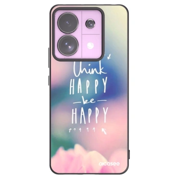 Picasee Μαύρη θήκη σιλικόνης για Xiaomi Redmi Note 13 Pro 5G - Think happy be happy