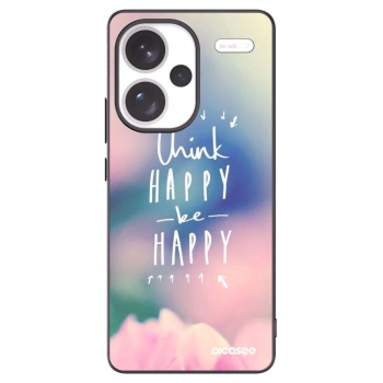 Picasee Μαύρη θήκη σιλικόνης για Xiaomi Redmi Note 13 Pro+ 5G - Think happy be happy